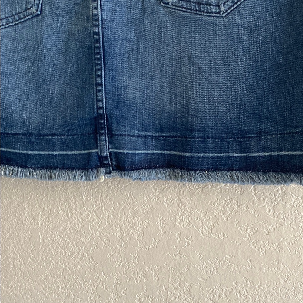Michael Kors Denim Blue fringe bottom Skirt size 4 - Picture 4 of 11